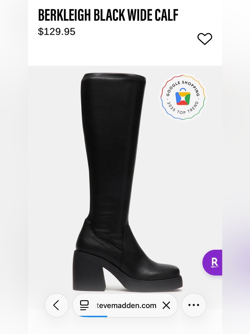 Steve Madden Berkleigh Wide Calf Knee Boot